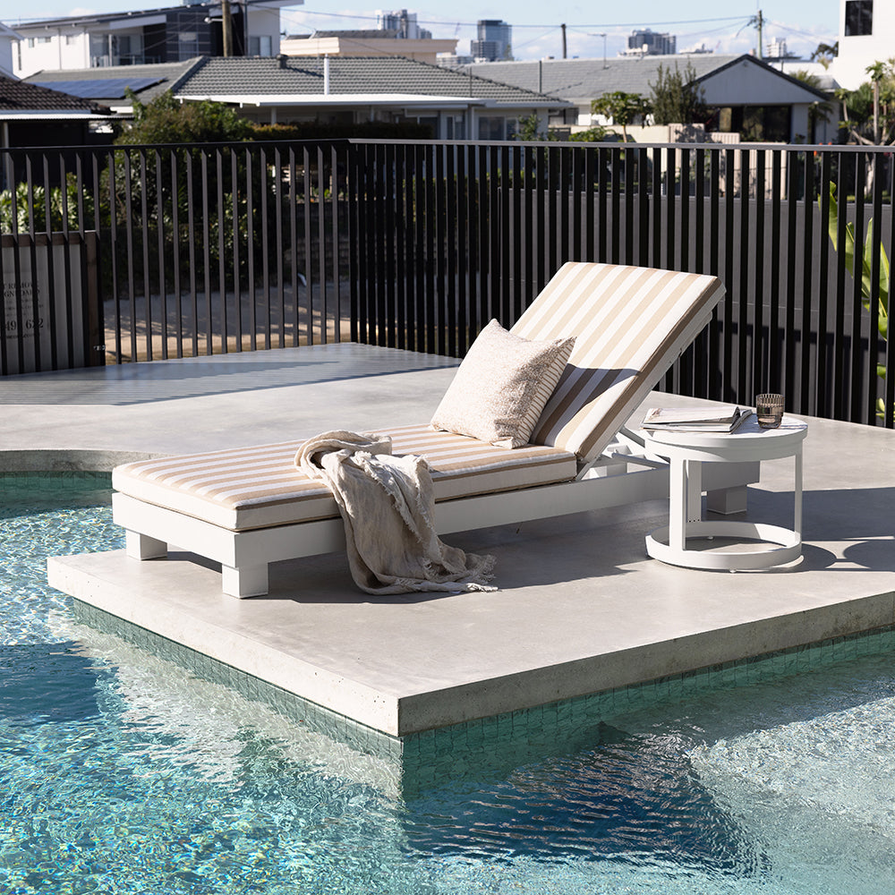Santorini Aluminium Sun Lounge with Sunbrella Cushion