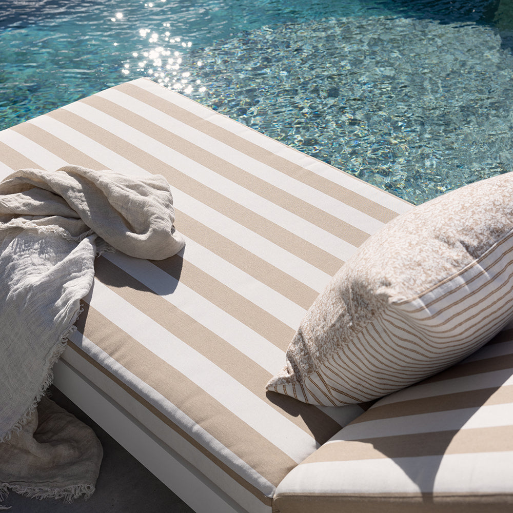 Santorini Aluminium Sun Lounge with Sunbrella Cushion