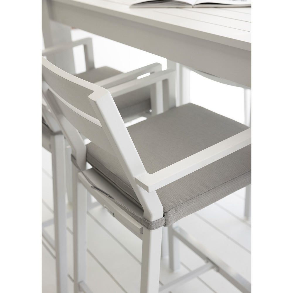 Santorini Outdoor Aluminium 1.5m Bar Table with 4 Bar stools