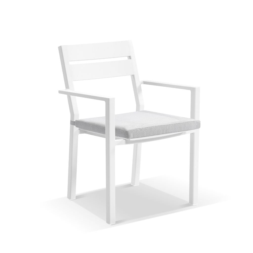 Santorini Outdoor 4 Seater Square Aluminium Dining Table with Santorini Chairs