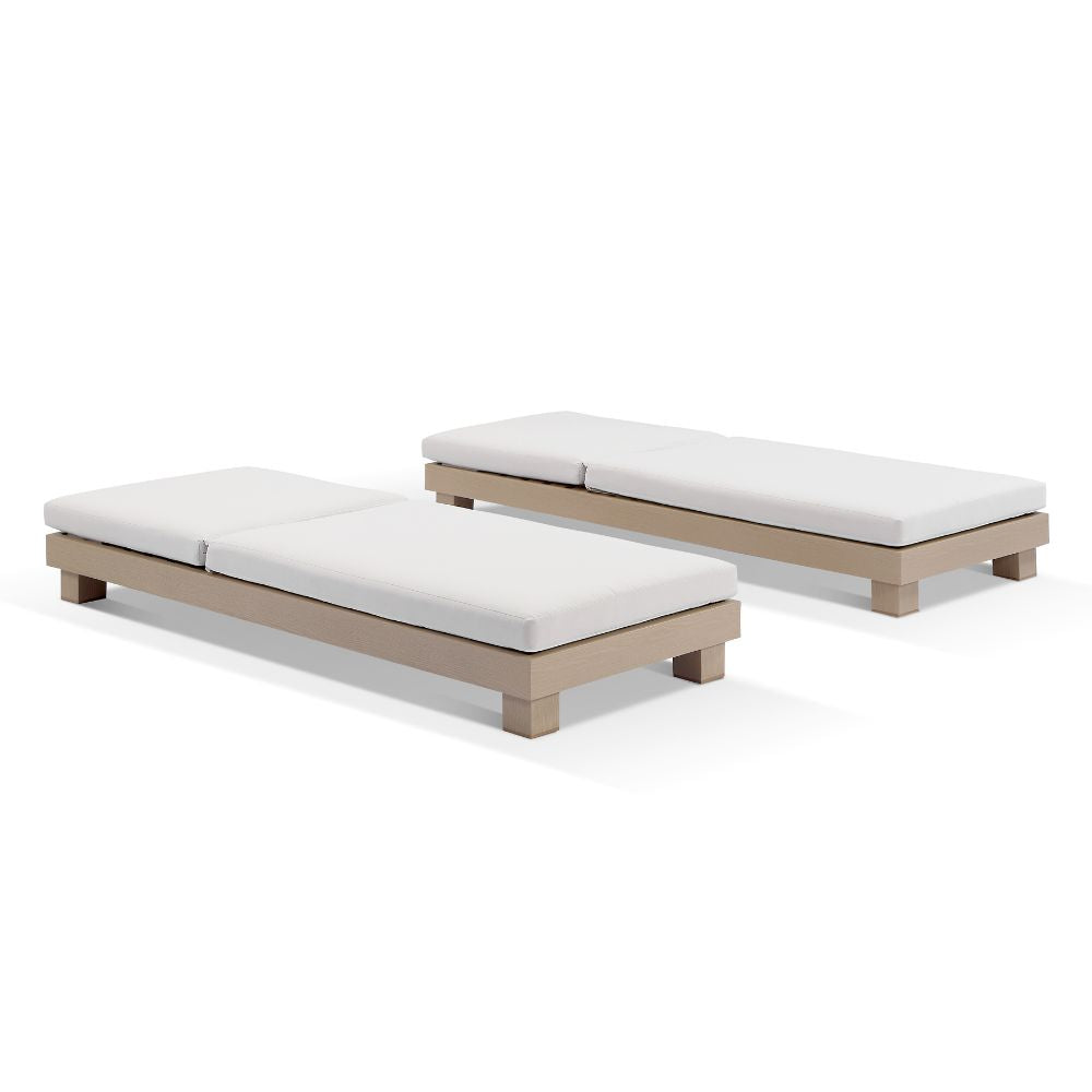 Santorini Aluminium Sun Lounge Set with Sunbrella Cushion