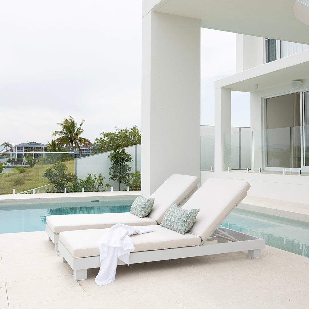 Santorini Aluminium Sun Lounge Set with Sunbrella Cushion