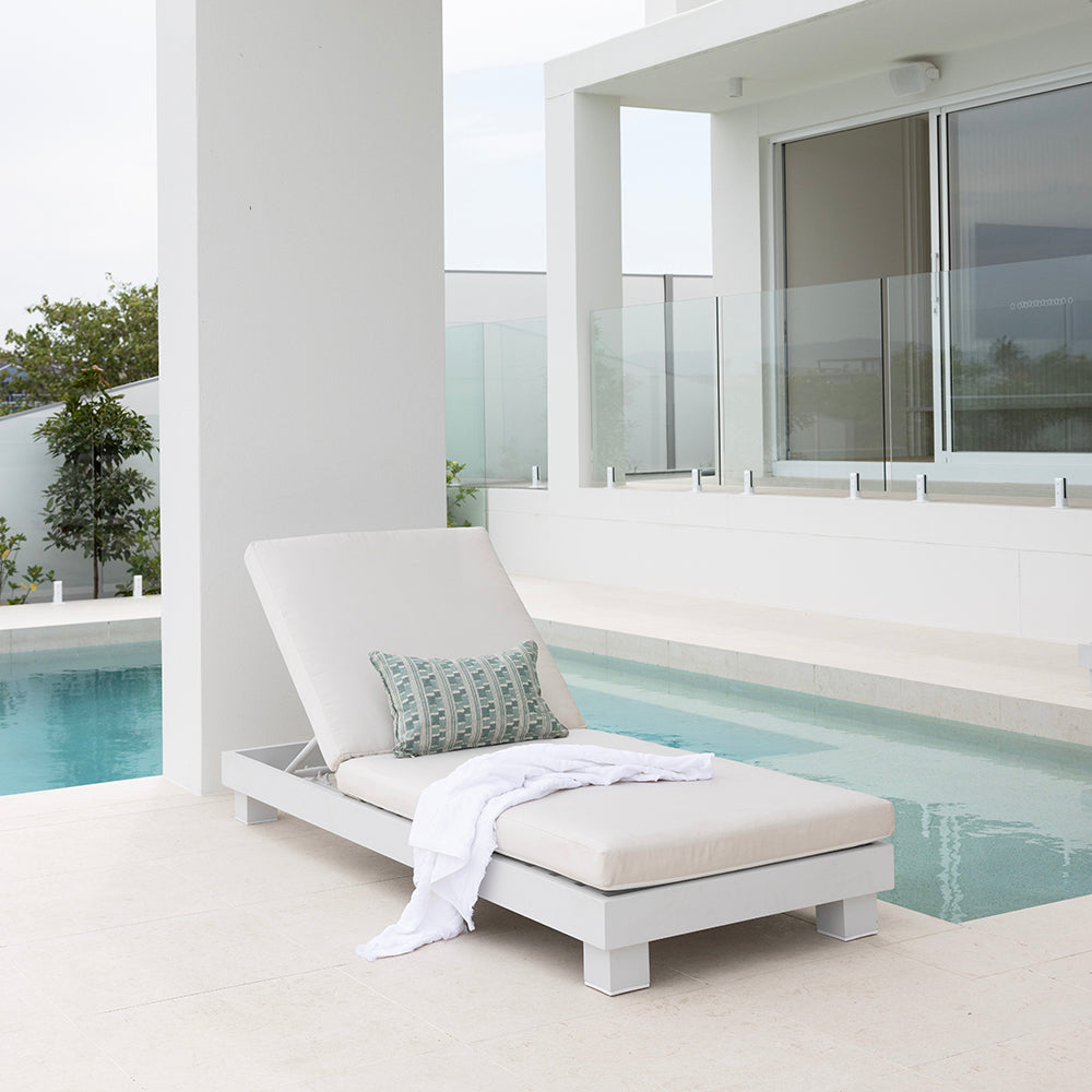 Santorini Aluminium Sun Lounge with Sunbrella Cushion
