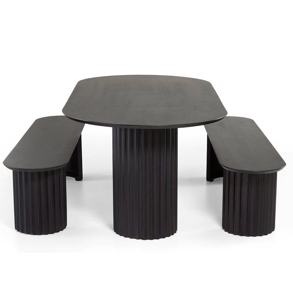Scarborough Indoor 2.2m Timber Dining Setting with Benches