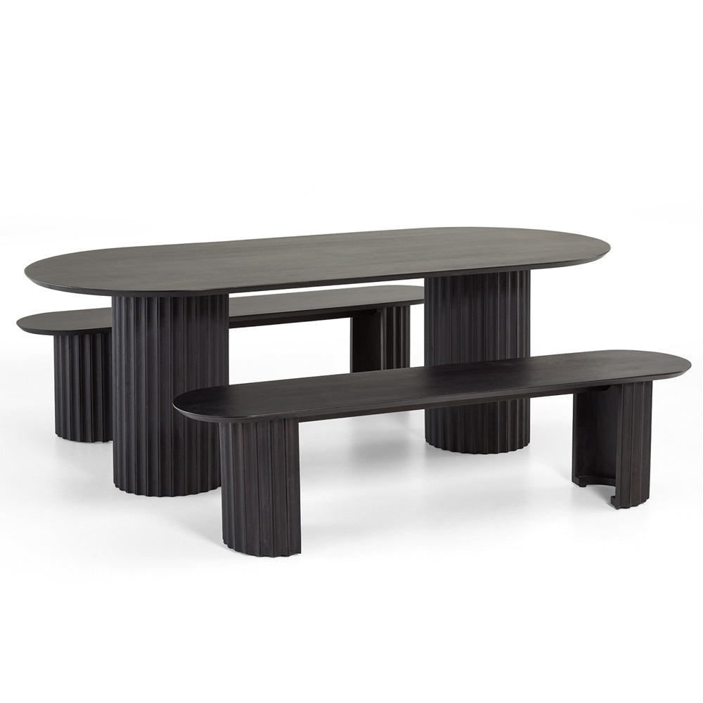 Scarborough Indoor 2.2m Timber Dining Setting with Benches