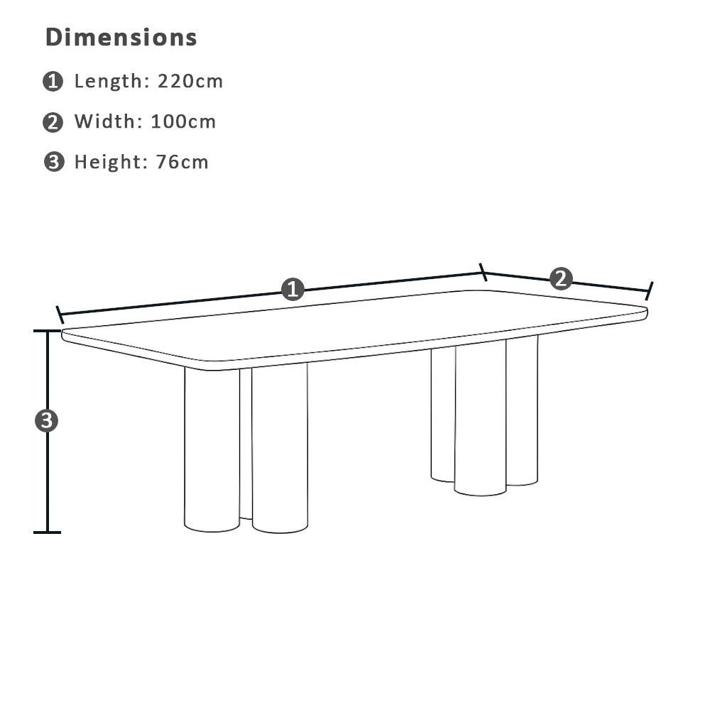 Torquay Indoor 2.2m Timber Dining table