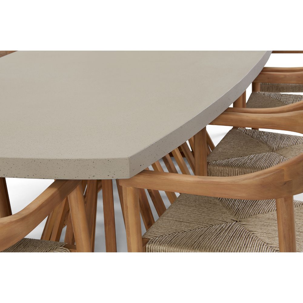 Waverley 2.6m Indoor Outdoor Concrete Look Dining Set With 8 Kotara Chairs