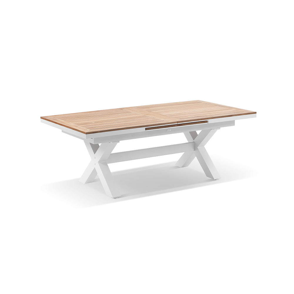 Austin Outdoor 2.2m - 3m Extension Teak Timber and Aluminium Dining Table
