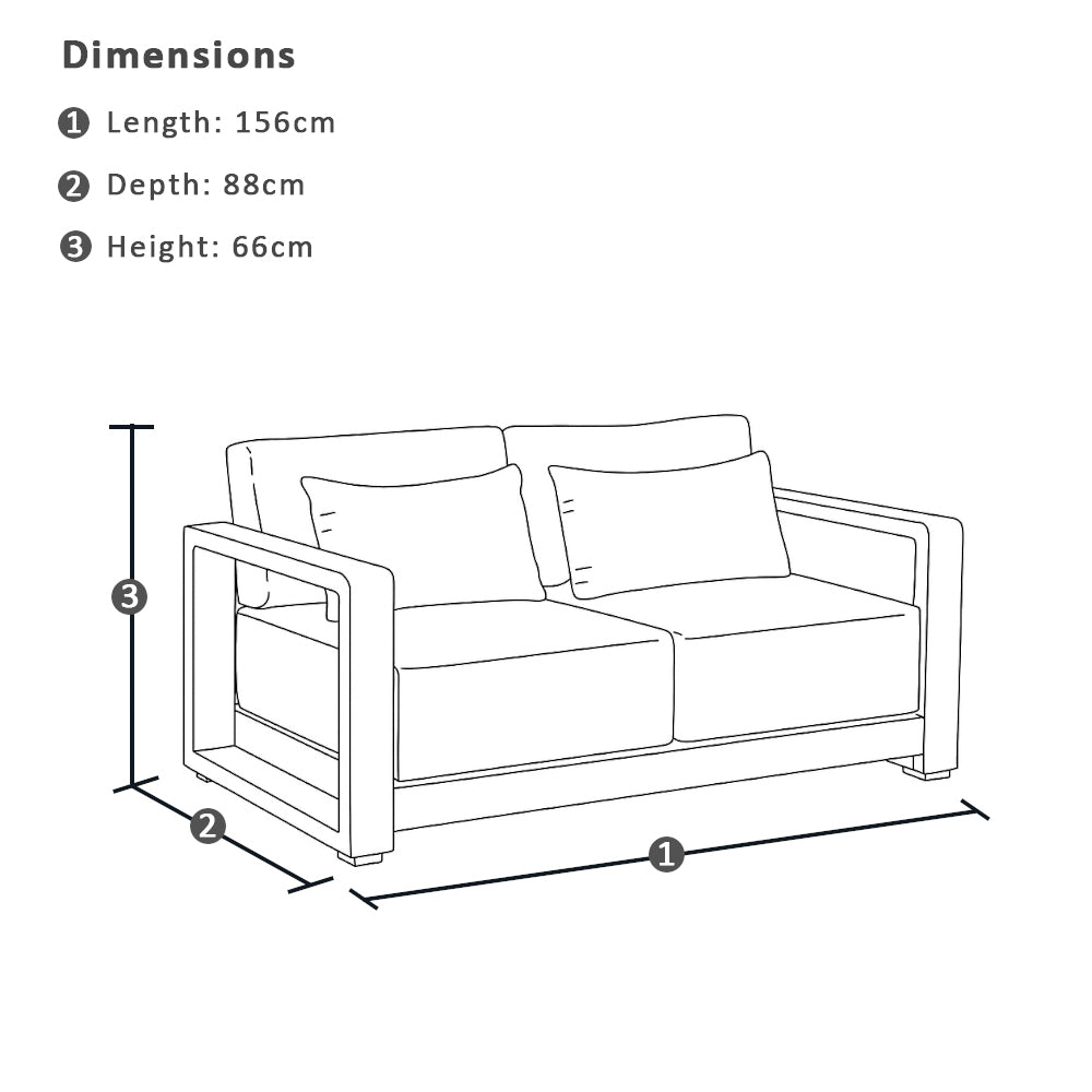 Whitehaven 2+1+1 Seater Outdoor Aluminium Lounge with Hugo Round Coffee Table Set
