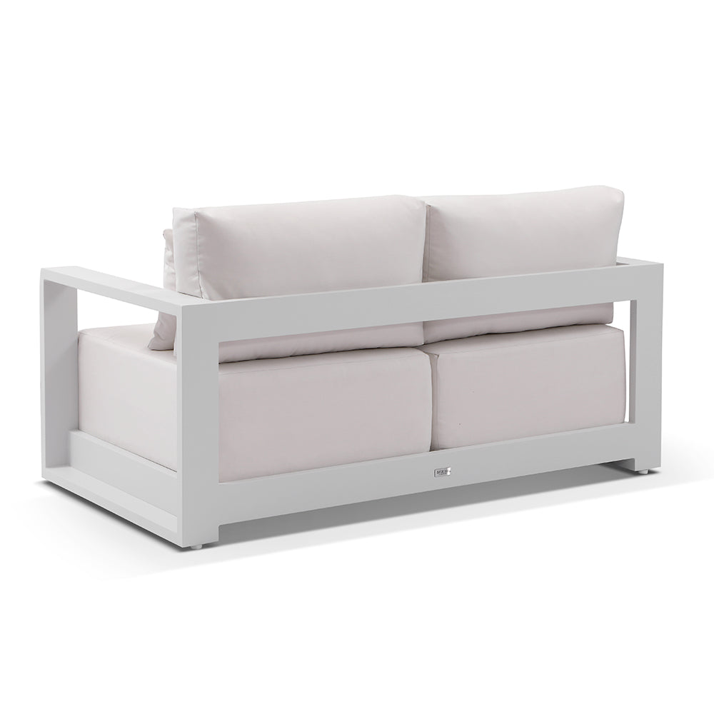 Whitehaven 3+2+1 Outdoor Aluminium Lounge with Sunbrella Cushions with Santorini Coffee Table