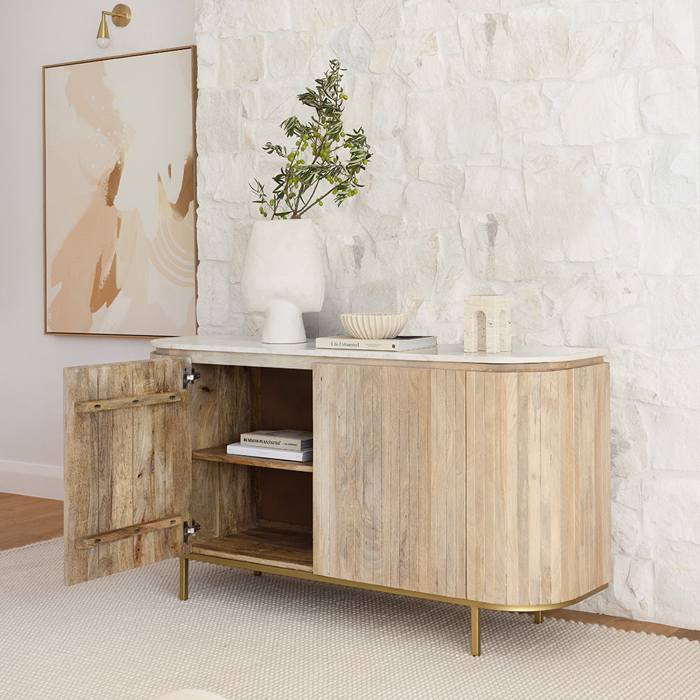 Abbotsbury Indoor Buffet Sideboard with Marble Top