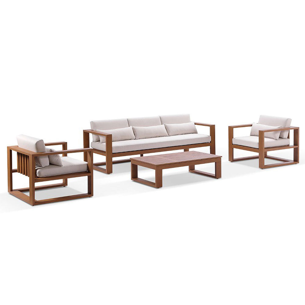 Santorini 3+1+1 Aluminium Lounge Setting with Coffee Table