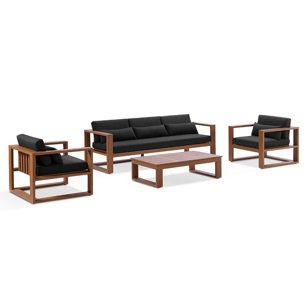 Santorini 3+1+1 Aluminium Lounge Setting with Coffee Table