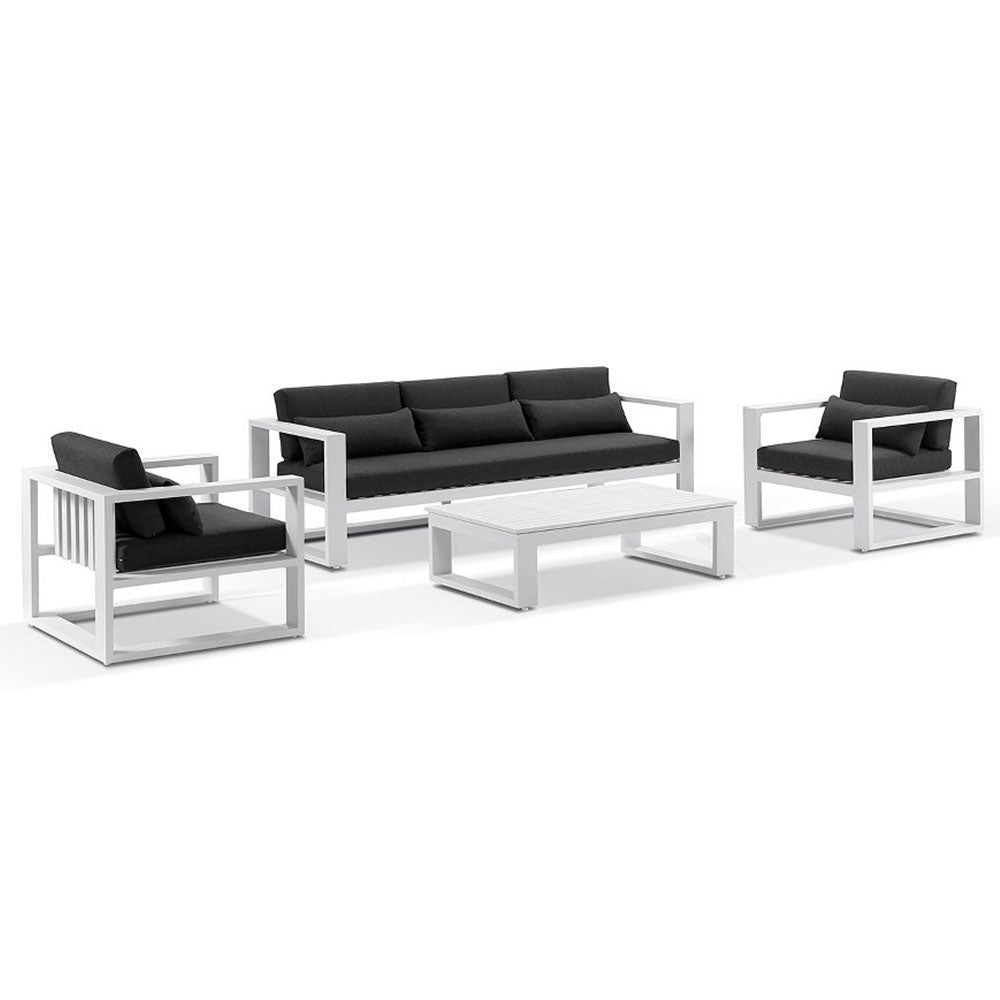 Santorini 3+1+1 Aluminium Lounge Setting with Coffee Table