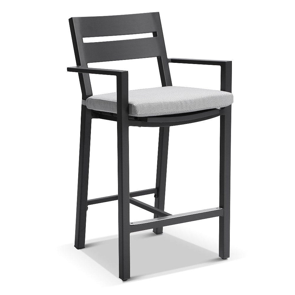 Santorini Outdoor Aluminium 2m Bar Table with 8 Bar Stools