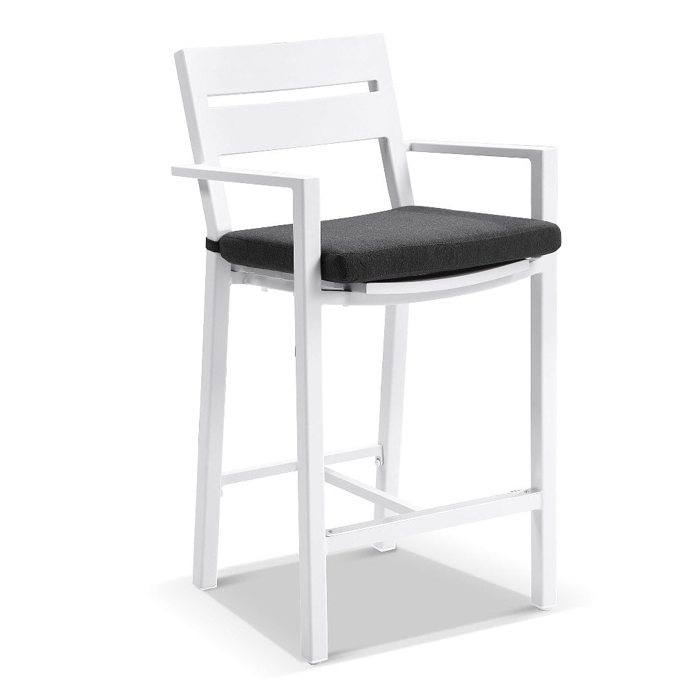Santorini Outdoor Aluminium 2m Bar Table with 8 Bar Stools
