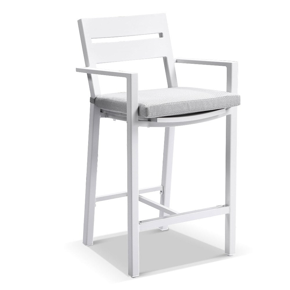 Santorini Outdoor Aluminium 2m Bar Table with 8 Bar Stools