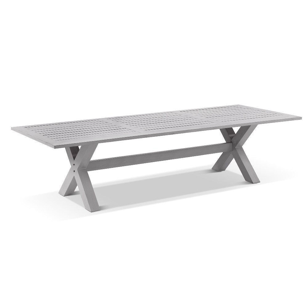 Aged Teak look Tahitian 3m Aluminium Dining Table