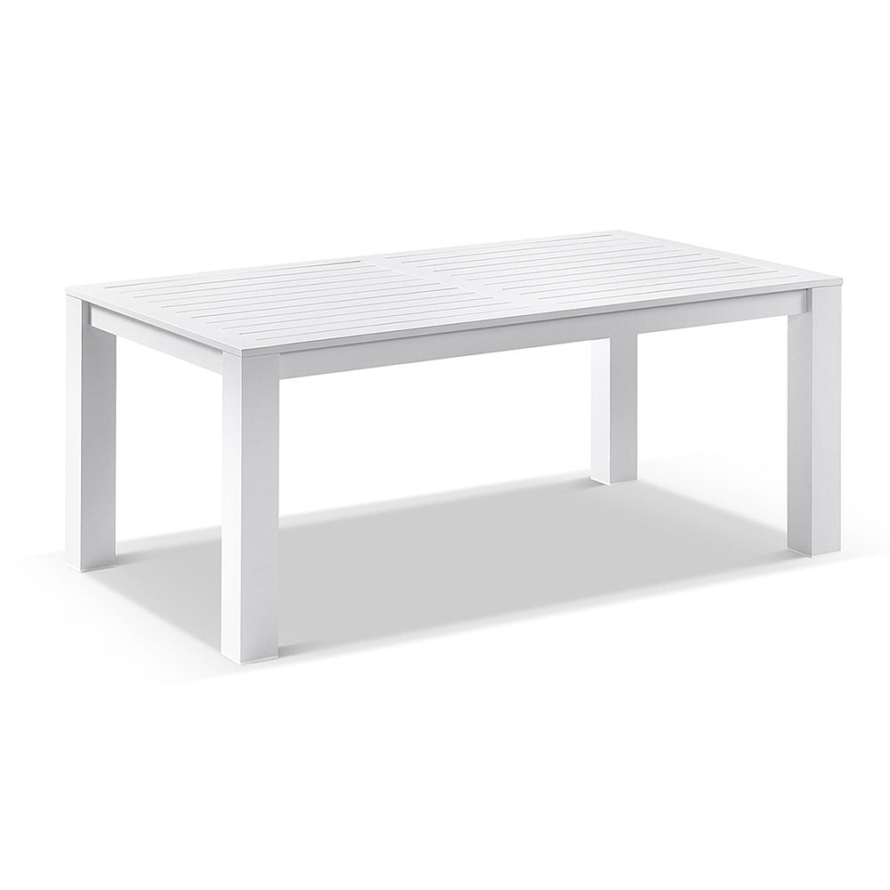 Santorini 6 Seater Outdoor Rectangle Aluminium Dining Table and Chairs Setting