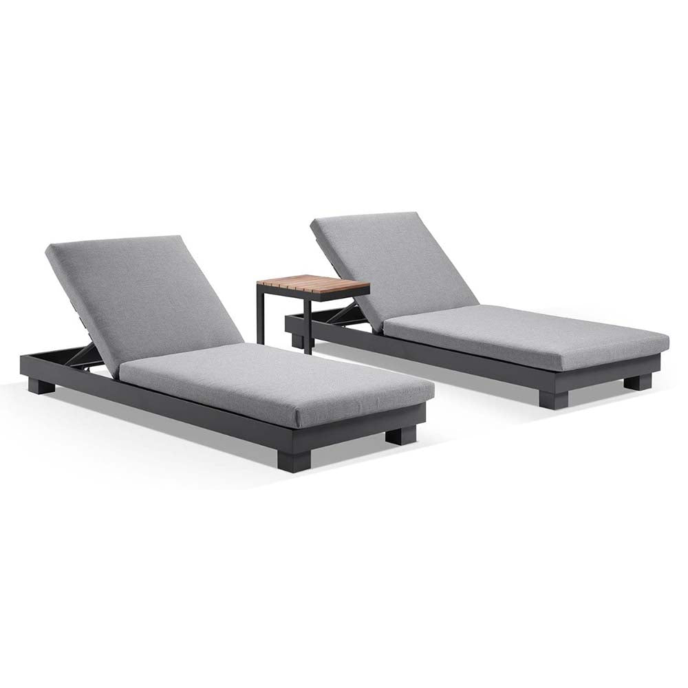 Santorini Aluminium Sun Lounge Set w/ Side Table
