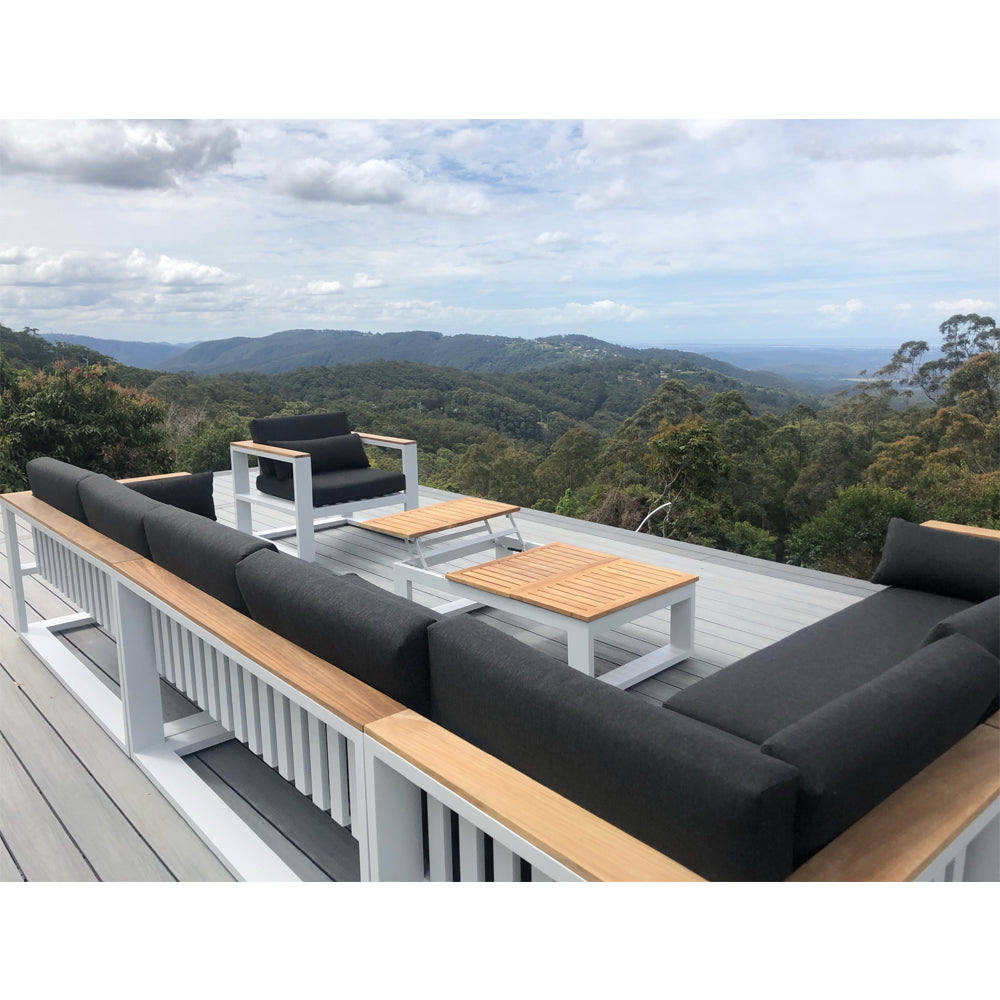 Balmoral Package C Outdoor Aluminium and Teak Lounge Setting with Coffee Table