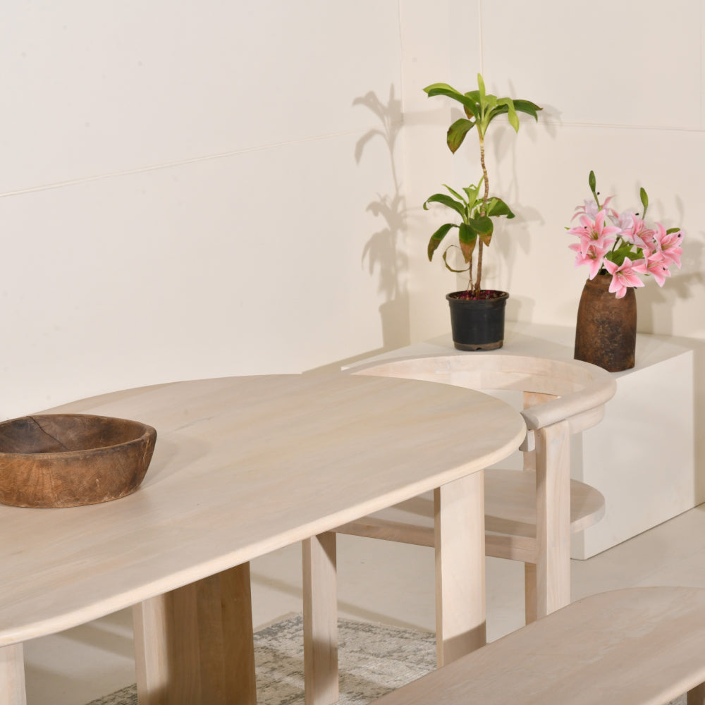 Beaumont Indoor Dining Table with Bench Seats and 2 x Jervis Dining Chairs