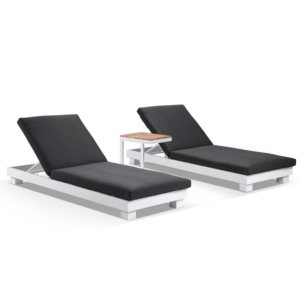 Santorini Aluminium Sun Lounge Set w/ Side Table