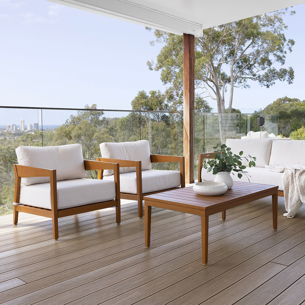 Bronte 3+1+1 Outdoor Aluminium with Sunbrella Lounge Setting with Coffee Table