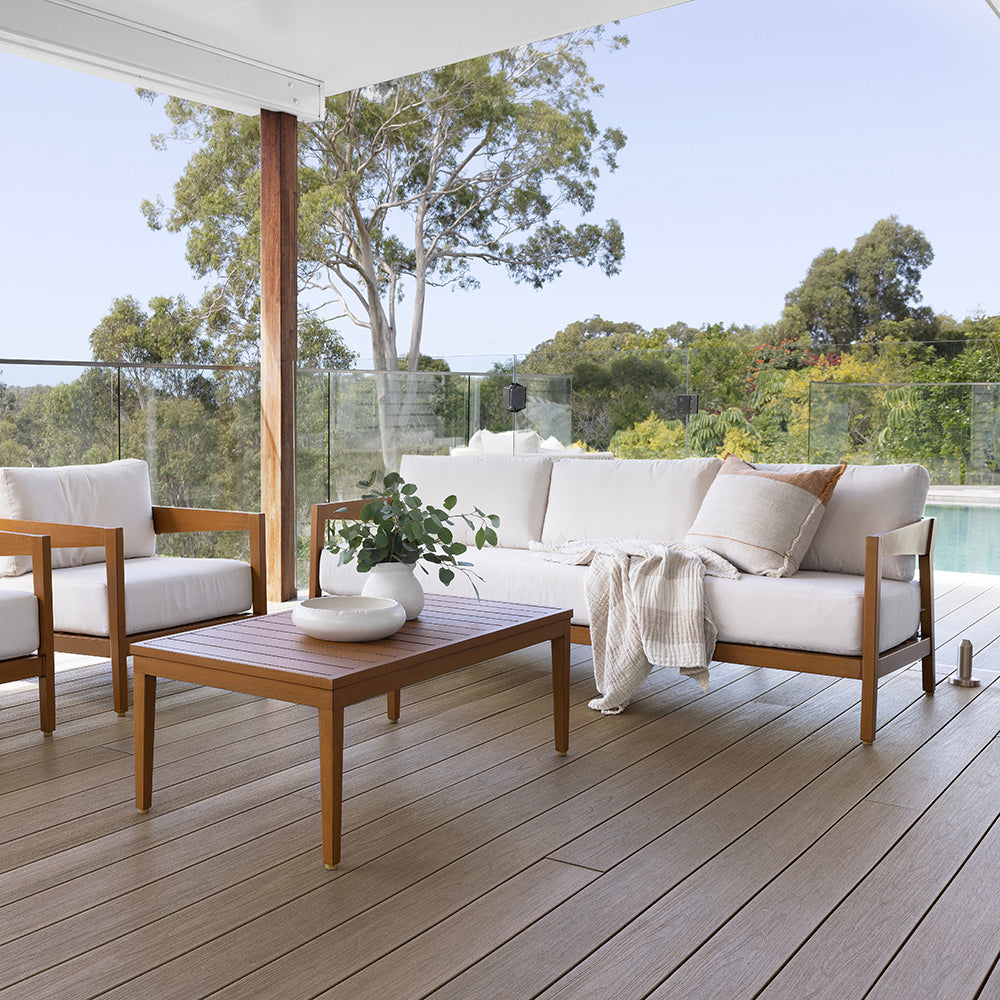 Bronte 3+1+1 Outdoor Aluminium with Sunbrella Lounge Setting with Coffee Table