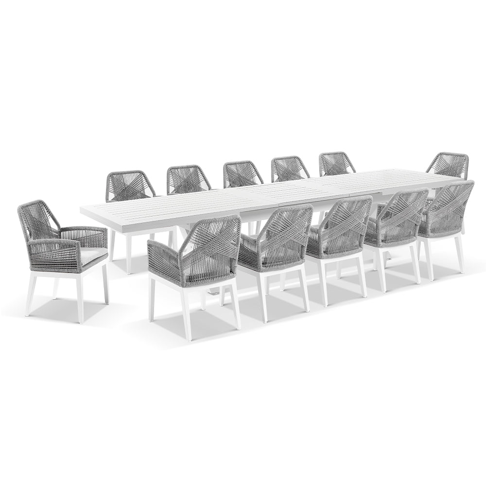 Buy Austin Outdoor 3m 3.8m Extension Aluminium Table with 12 Hugo