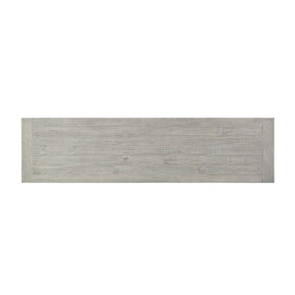 Ashton Entertainment TV Unit in Brushed White with Grey Timber Top