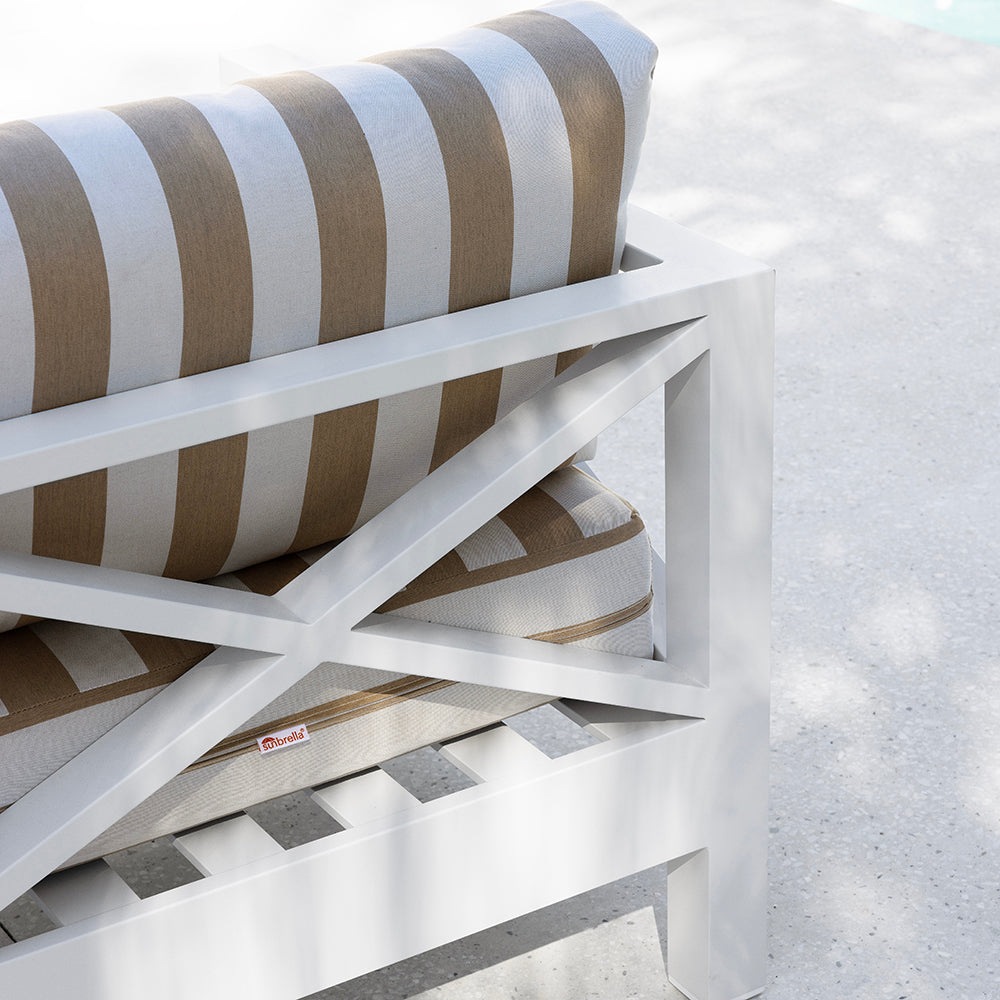 Kansas 2+1+1 seater Outdoor Aluminium Lounge Set with Coffee Table in Sunbrella