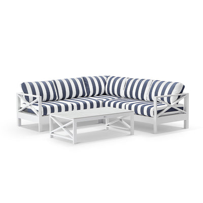 Kansas Package A - Outdoor Aluminium Corner Modular Lounge Set with Coffee Table