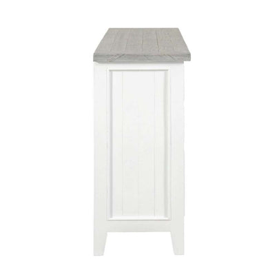 Ashton Buffet Sideboard in Brushed White with Grey Timber Top