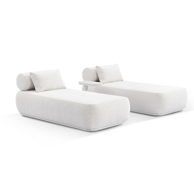 Norfolk Outdoor Aluminium Single Sun Lounge Set with Side Table