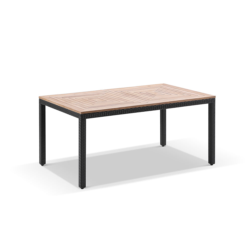 Sahara 6 Seater Teak Top Table with Kai Outdoor Wicker Chairs