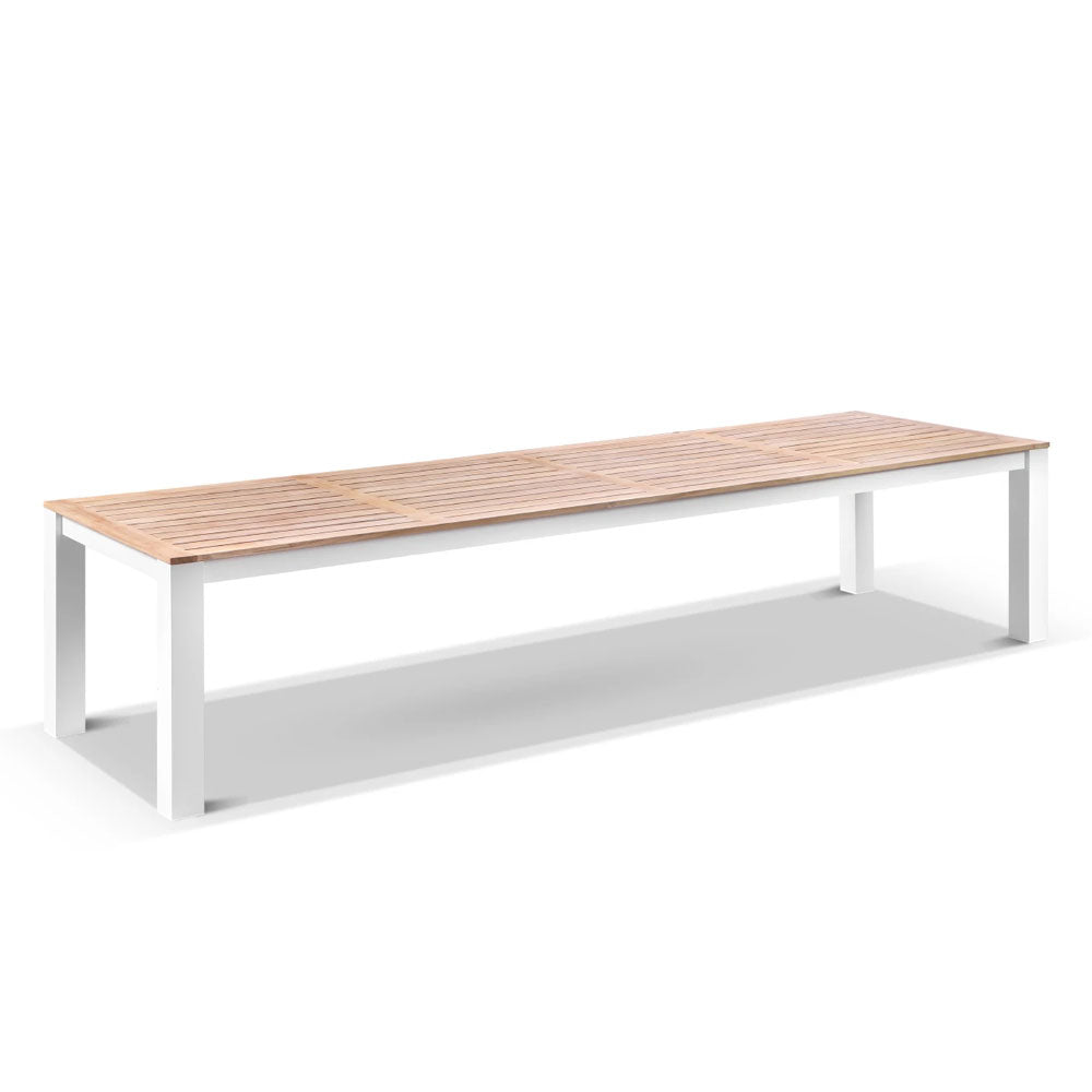 Balmoral 3.55m Outdoor Aluminium Teak Top Dining Table