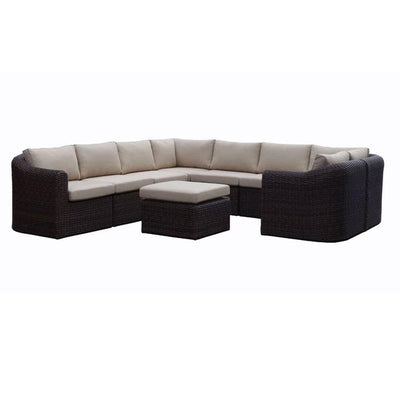 Subiaco Grand Outdoor Wicker Modular Corner Lounge Setting with Coffee Table