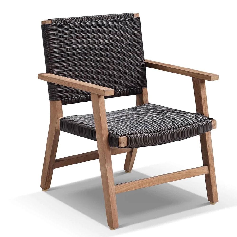 Hamilton Outdoor Wicker and Teak Table and Chairs Balcony Set