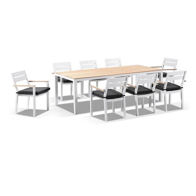 Tuscany 8 with Capri chairs with Teak Arm Rests