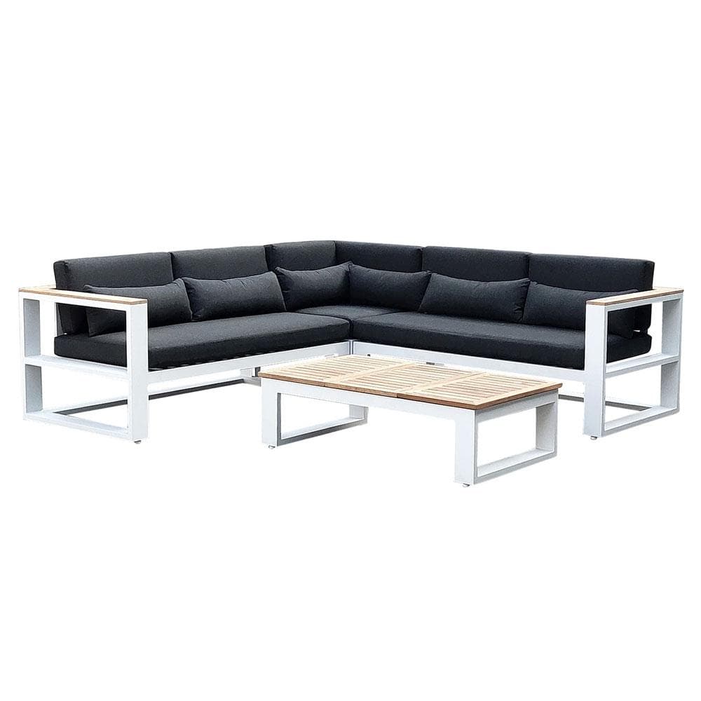Balmoral Package A Outdoor Aluminium and Teak Lounge Setting with Coffee Table