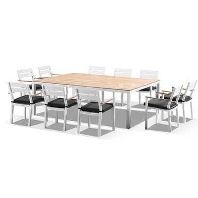 Tuscany 10 Seater with Capri chairs with Teak Arm Rests