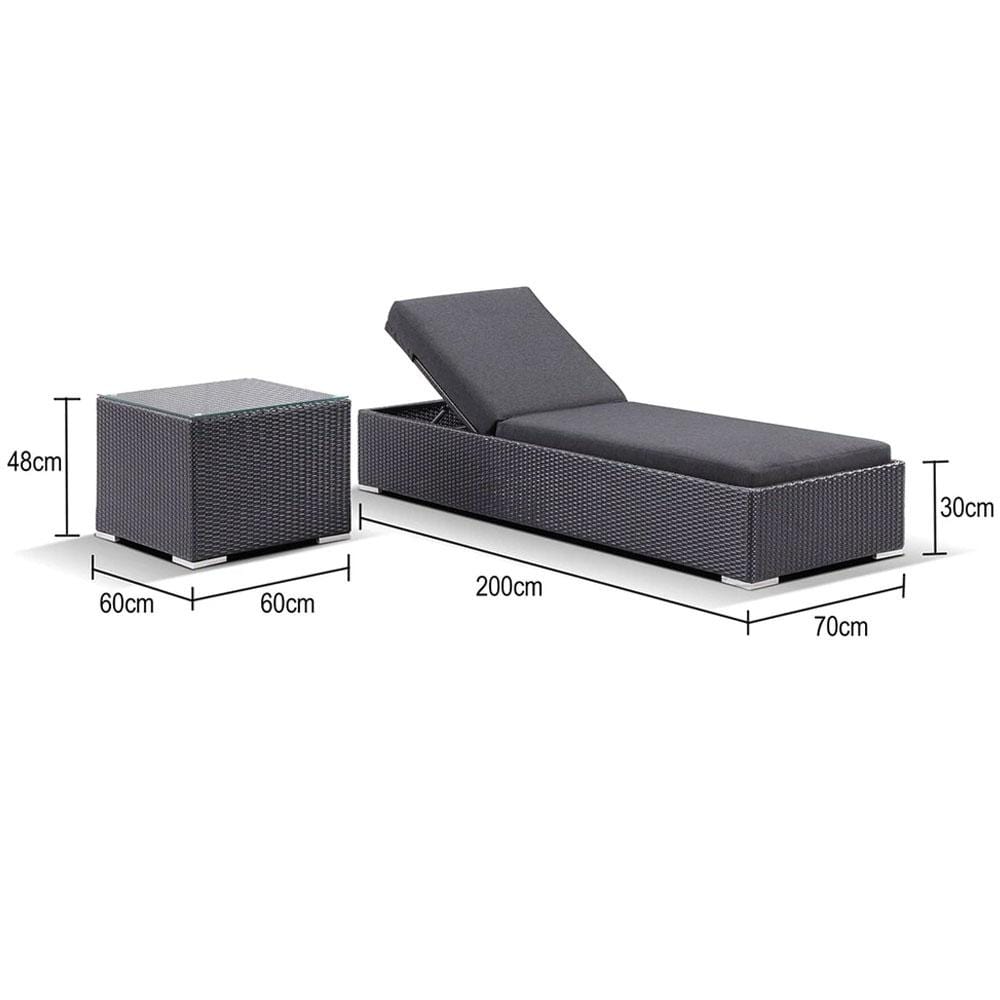 Breeze Outdoor Wicker Pool Sun Lounge Set with Table