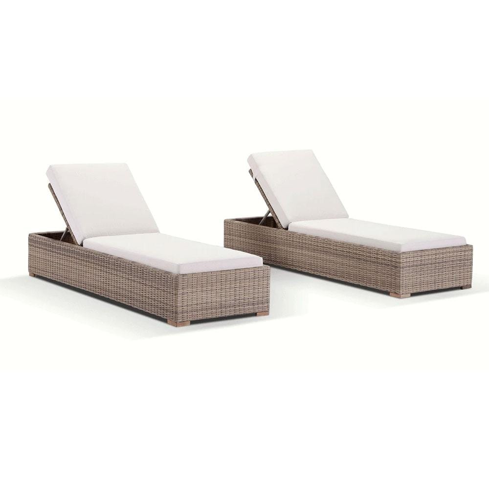 Breeze Outdoor Wicker Sun Lounge Set with Side Table in Half Round Wicker
