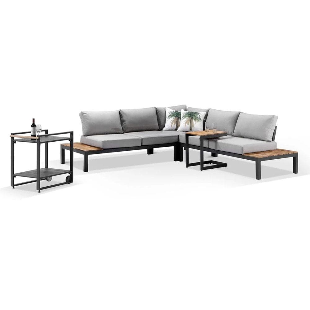 Nova Aluminium Lounge with Bar Cart & Side Table