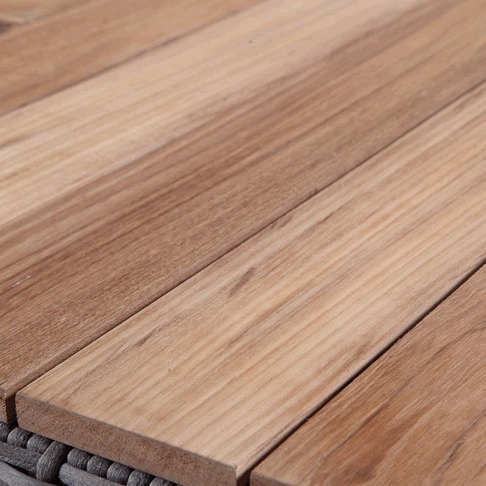 Low Dining 1.5m Square Outdoor Wicker Teak Top Table