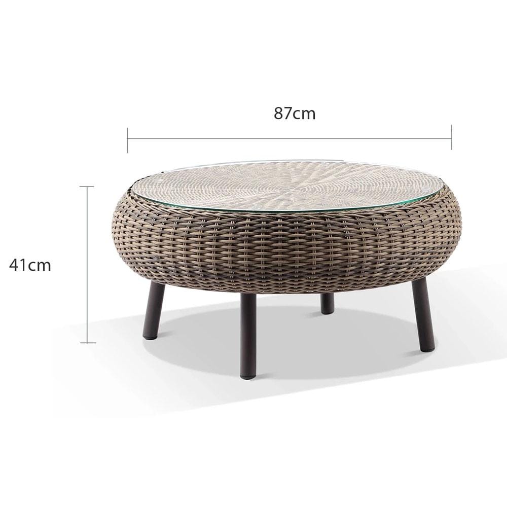 Plantation Hamptons Outdoor Round Wicker Coffee Table