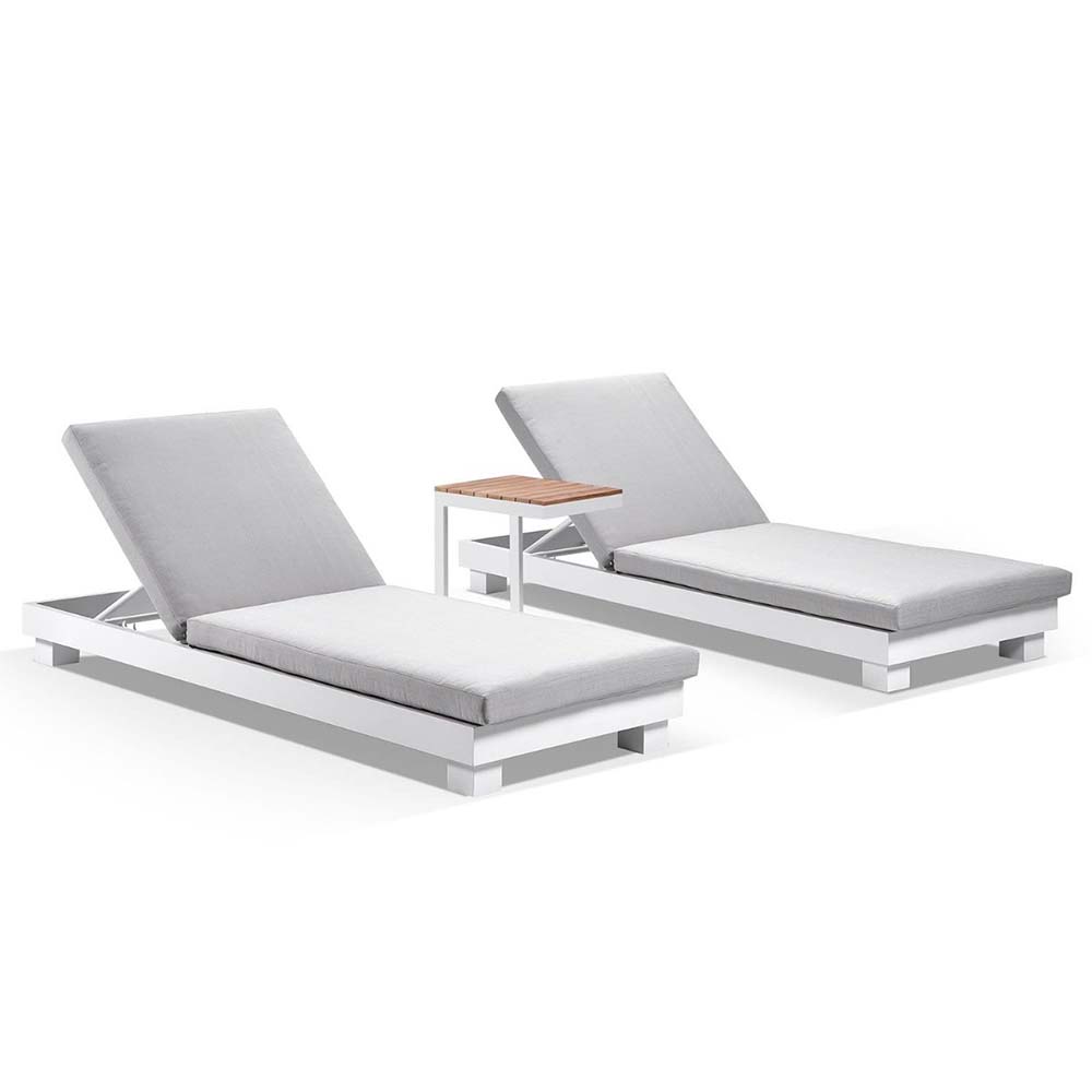 Santorini Aluminium Sun Lounge Set w/ Side Table
