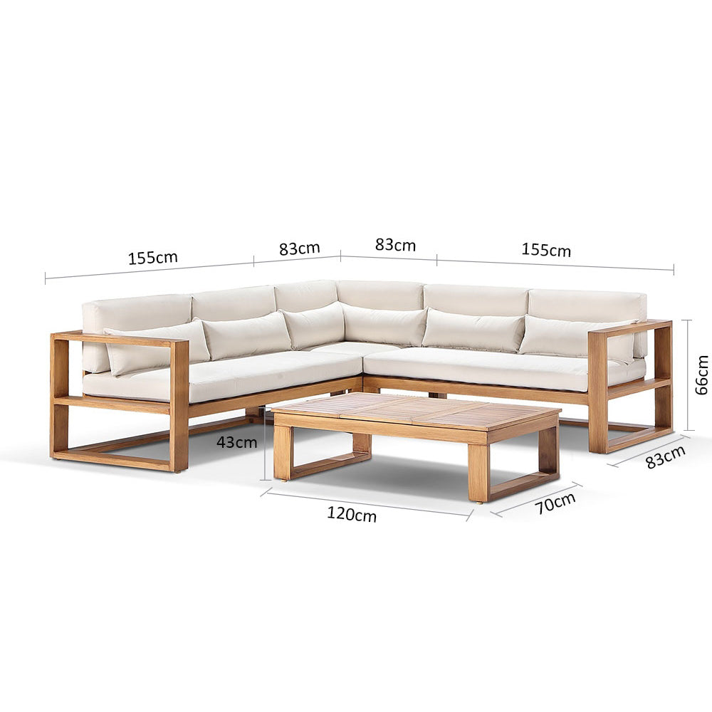 Santorini Package A Outdoor Aluminium Corner Lounge