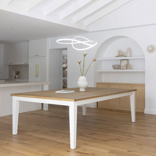 sustainable dining table from recycled timber